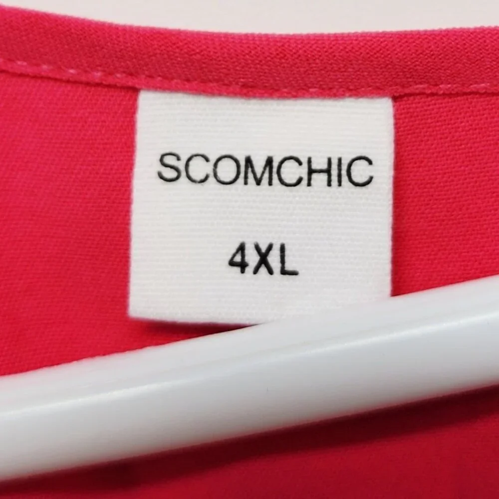 Womens SCOMCHIC Hot Pink Maxi Wrap Dress Size 4XL - Picture 3 of 6